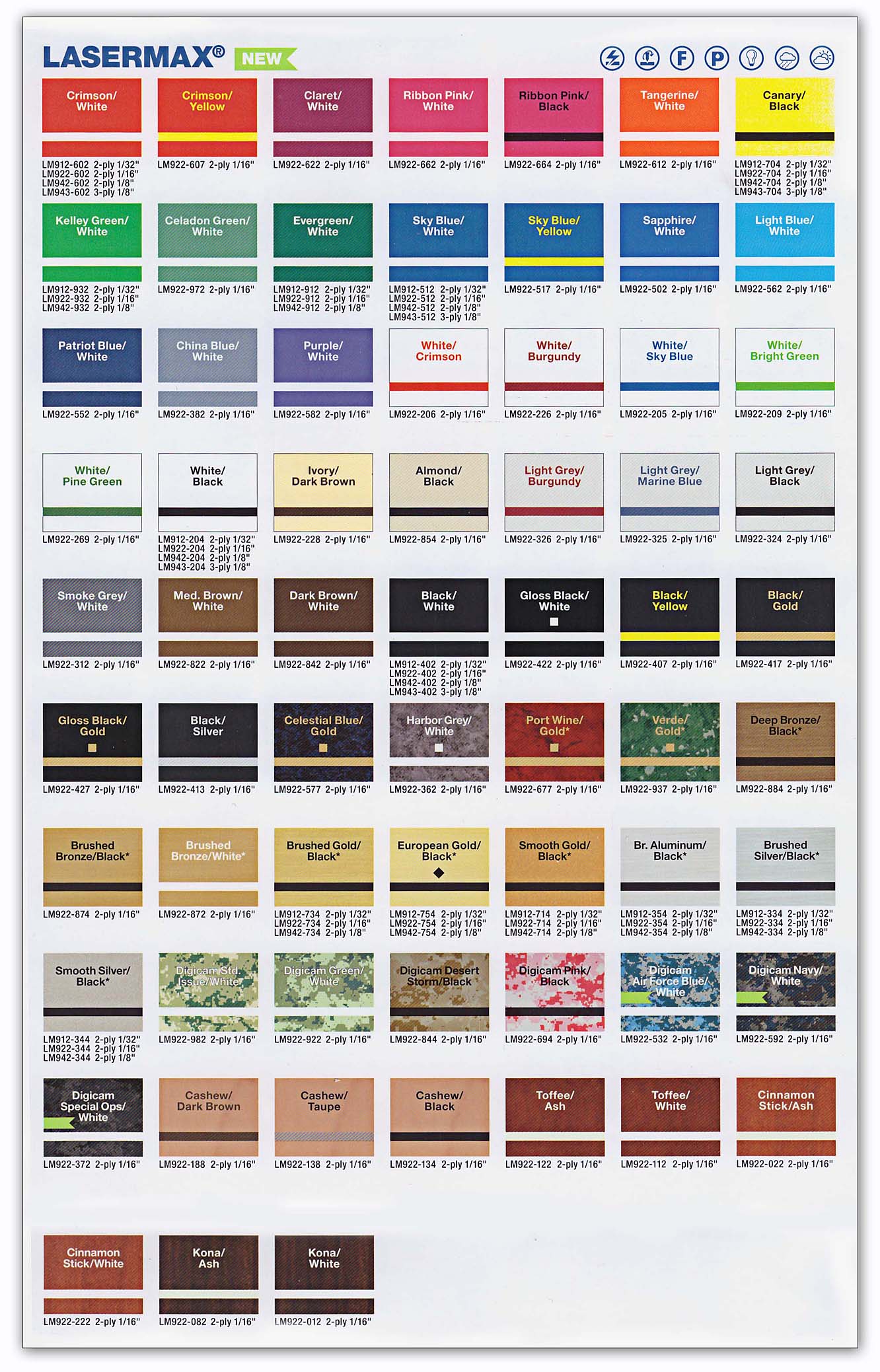 Rowmark Color Chart