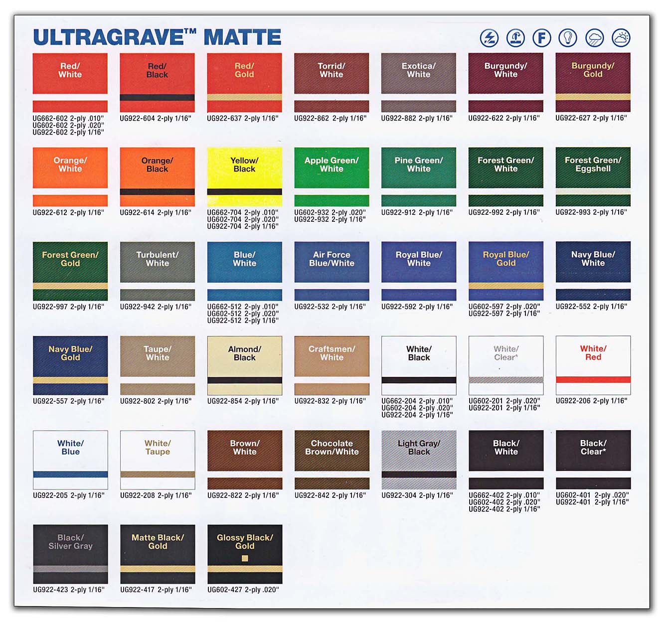 Rowmark Color Chart